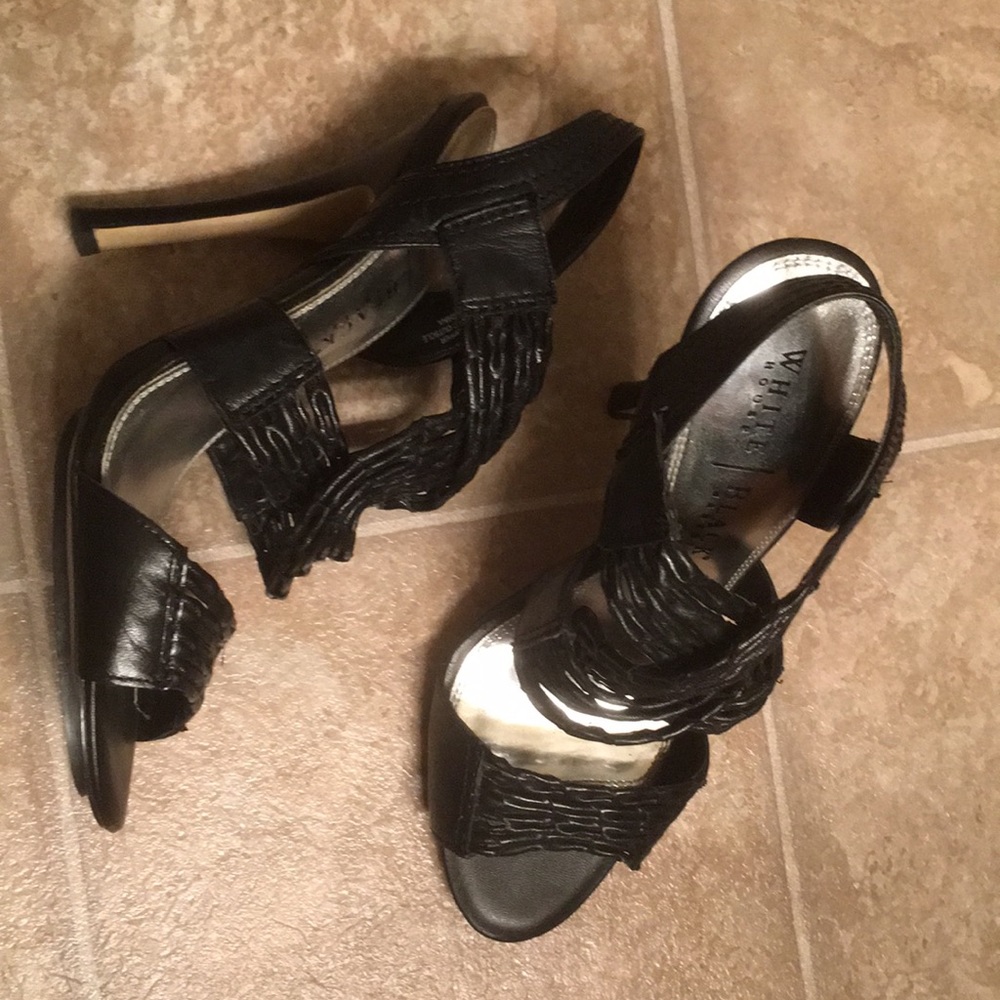 Black White House black market heels sandals